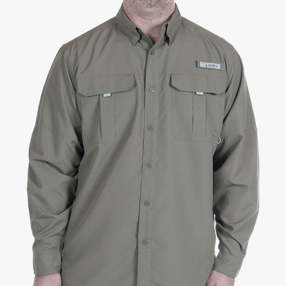 Men's HABIT Fourche Mountain Long Sleeve Olive Long Sleeve Shirt C2 (Med)